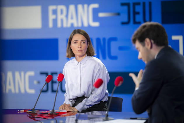 CGT General Secretary Sophie Binet Franc Jeu - Paris CGT General Secretary Sophie Binet during an interview at Franc Jeu on France 2 channel in Paris, France on October 11, 2026.Photo by Eliot Blondet ABACAPRESS.COM Paris France France Copyright: xBlondetxEliot ABACAx