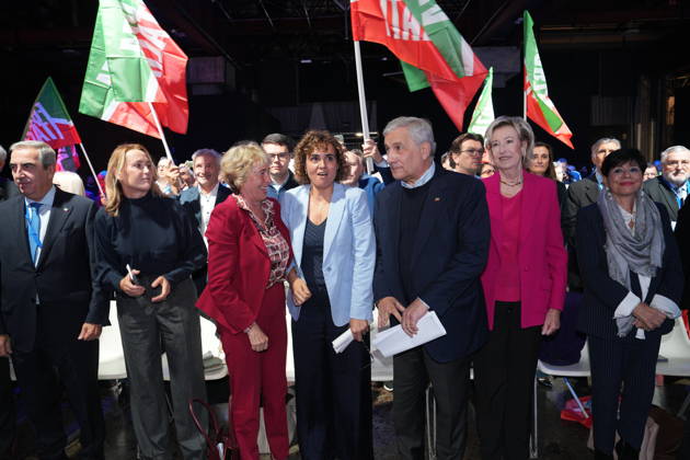IPA89549674 - Milan, October 11, 2026, Forza Italia Event: The Optimism of Will at the East End Studios on Via Mecenate, featuring Dolors Montserrat, Antonio Tajani, Stefania Craxi, and Lettizia Moratti  Copyright: xDuilioxPiaggesix xDuilioxPiaggesix IPA89549674
