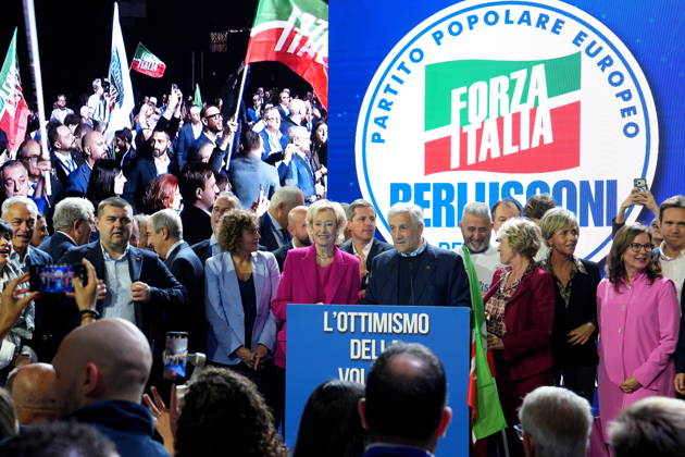 IPA89549804 - Milan, October 11, 2026, Forza Italia Event: L’ottimismo della Volontà at the East End Studios on Via Mecenate, featuring Alessandro Sorte, Matteo Perego, Dolors Monserrrat, Lettizia Moratti, Antonio Tajani, and Stefania Crazi  Copyright: xDuilioxPiaggesix xDuilioxPiaggesix IPA89549804