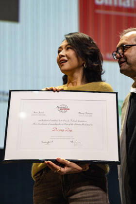 PEOPLE: Festival Lumiere - Lyon 11 10 2026 Zhang Ziyi receives the Lumiere Award, as well as a still from a film directed by the Lumiere brothers at the 18th Lumiere Film Festival Lumiere in Lyon (France) on October 11, 2026. Photo by Sandrine Thesillat PsNewZ Copyright: xSandrinexThesillatx