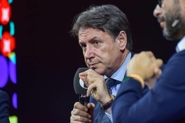 Political leaders Elly Schlein, Giuseppe Conte, Nicola Fratoianni, and Giovanni Donzelli take part in the panel Faccia a Faccia con i politici with Fanpage.it journalists during the Rumore Festival 2026 at Acquario Romano. - 11 Oct 2026 Movimento 5 Stelle President Giuseppe Conte speaks during the panel Faccia a Faccia con i politici at the Rumore Festival 2026 at Acquario Romano in Rome. Rome Italy Copyright: xVincenzoxNuzzolesex xSOPAxImagesx vnuzzolese_2026_10_11_17