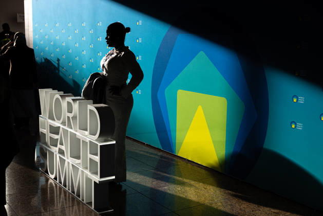 World Health Summit 2026: Global Health Policy, Germany, Berlin, October 11, 2026. A 3D sign for the World Health Summit at the InterContinental Hotel in Berlin, where the international health summit is taking place.