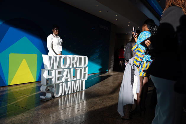 World Health Summit 2026: Global Health Policy, Germany, Berlin, October 11, 2026. A 3D sign for the World Health Summit at the InterContinental Hotel in Berlin, where the international health summit is taking place.