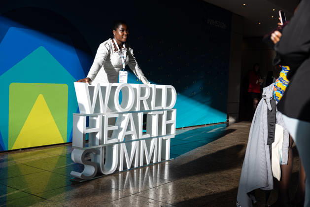 World Health Summit 2026: Global Health Policy, Germany, Berlin, October 11, 2026. A 3D sign for the World Health Summit at the InterContinental Hotel in Berlin, where the international health summit is taking place.