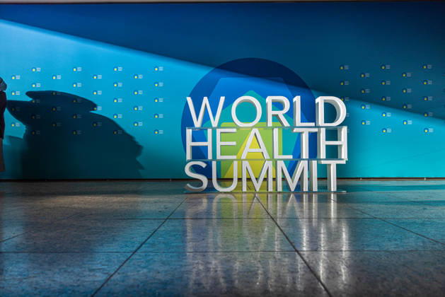 World Health Summit 2026: Global Health Policy, Germany, Berlin, October 11, 2026. A 3D sign for the World Health Summit at the InterContinental Hotel in Berlin, where the international health summit is taking place.