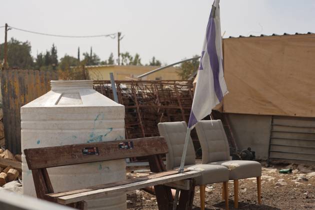 Settlers restrict access to Palestinian property UMM AL-KHAIR, MASAFER YATTA, OCCUPIED WEST BANK, OCTOBER 11, 2026: Israeli settlers placed barbed wire in the sheep pen yard and plastic sheets in front of the windows of the Salem al-Hathaleen family home in Umm al-Khair, Masafer Yatta, south of Hebron. The Israeli military subsequently declared the area a closed military zone, preventing the family from accessing the sheep pen and backyard, where a newly established settler outpost is located. MASAFER YATTA Palestine, State of Copyright: x xMosabxshawerx xJNAxPressx