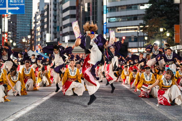 General view, October 11, 2026 - Dancers perform during the main festival of the 27th Tokyo Yosakoi Festival in Ikebukuro, Tokyo, Japan, on October 11, 2026. Held as part of Fukuro Matsuri, the annual dance festival brings together approximately 100 teams and 5,000 performers from across Japan, filling the streets with colorful costumes, synchronized choreography, and energetic yosakoi performances.  aflo_355096952