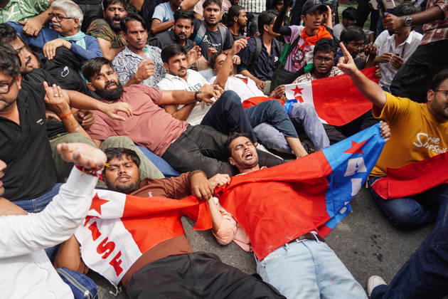 Protesters during the protest against CEC Gyanesh Kumar in New Delhi New Delhi, Oct 11 (ANI): Protesters during the protest against Chief Election Commissioner Gyanesh Kumar at Palika Bazar, Connaught Place, in New Delhi on Sunday. NEW DELHI Delhi India Copyright: xANIx ANI_20261011147