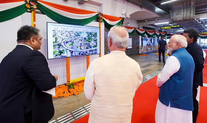 RECORD DATE NOT STATED PM Modi inaugurates Poonamallee-Vadapalani stretch of Chennai Metro Phase-2 Chennai, Oct 11 (ANI): Prime Minister Narendra Modi and Tamil Nadu Chief Minister C. Joseph Vijay during the inauguration of the Poonamallee-Vadapalani stretch of Chennai Metro Phase-2, in Chennai on Sunday. (@narendramodi X ANI Photo) Chennai Tamil Nadu India Copyright: xANIx ANI_20261011175