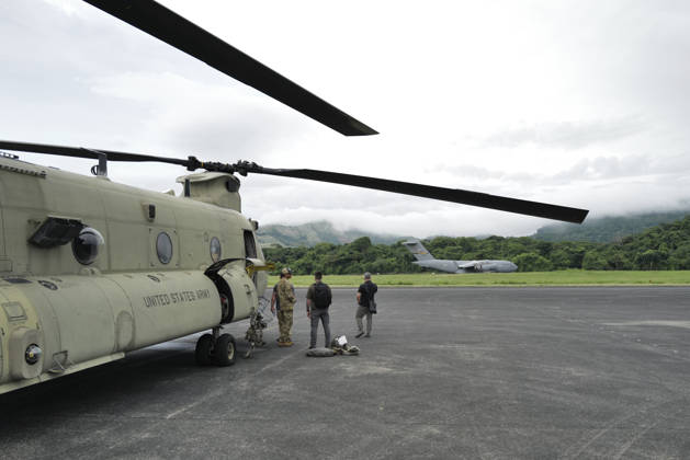 US military personnel organize humanitarian aid supplies in Panama PANAMA PACIFICO, PANAMA - OCTOBER 11: U.S. Armed Forces personnel are seen on the runway at Panama Pacifico International Airport in Panama on October 11, 2026. The U.S. Southern Command is supporting humanitarian relief operations following a 7.7-magnitude earthquake that struck Panama on Friday. Mauricio Valenzuela Anadolu Panama Pacifico Panama. Editorial use only. Please get in touch for any other usage. Copyright: x2026xAnadoluxMauricioxValenzuelax
