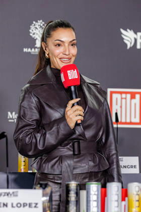 October 11, 2026, Essen: Valentina Maceri at the press conference for Fame Fighting 4 Celebrity Boxing at the Atlantic Hotel in Essen, North Rhine-Westphalia, Germany