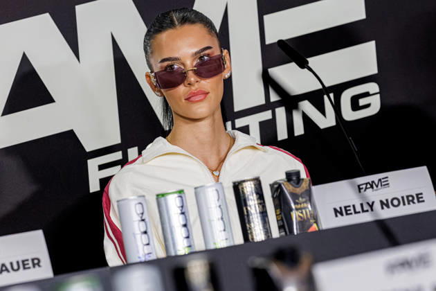 October 11, 2026: Nelly Noire at the press conference for Fame Fighting 4 Celebrity Boxing at the Atlantic Hotel in Essen, North Rhine-Westphalia, Germany