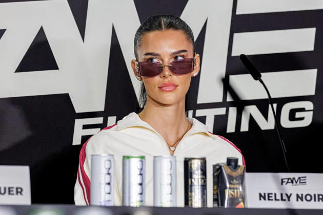 October 11, 2026: Nelly Noire at the press conference for Fame Fighting 4 Celebrity Boxing at the Atlantic Hotel in Essen, North Rhine-Westphalia, Germany