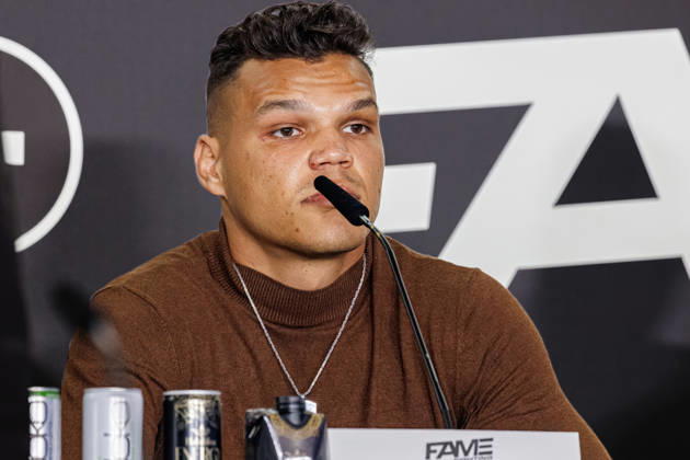 October 11, 2026, Essen: Allen Bauer at the press conference for Fame Fighting 4 Celebrity Boxing at the Atlantic Hotel in Essen, North Rhine-Westphalia, Germany