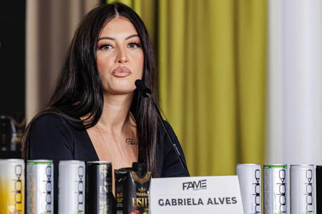 October 11, 2026: Gabriela Alves at the press conference for Fame Fighting 4 Celebrity Boxing at the Atlantic Hotel in Essen, North Rhine-Westphalia, Germany