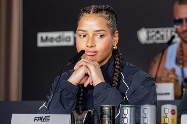 October 11, 2026, Essen: Brenda Brinkmann at the press conference for Fame Fighting 4 Celebrity Boxing at the Atlantic Hotel in Essen, North Rhine-Westphalia, Germany