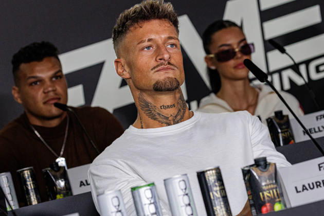 October 11, 2026, Essen: Laurenz Pesch at the press conference for Fame Fighting 4 Celebrity Boxing at the Atlantic Hotel in Essen, North Rhine-Westphalia, Germany