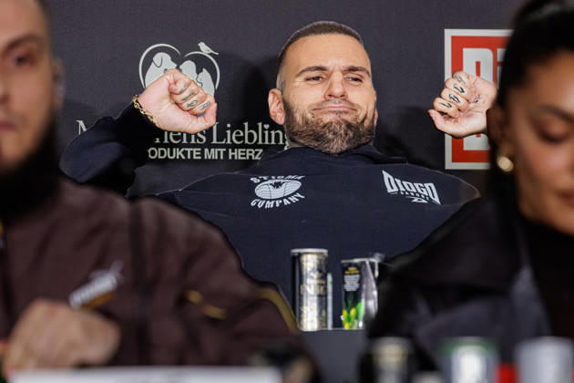 October 11, 2026, Essen: Diogo Sangre at the press conference for Fame Fighting 4 Celebrity Boxing at the Atlantic Hotel in Essen, North Rhine-Westphalia, Germany