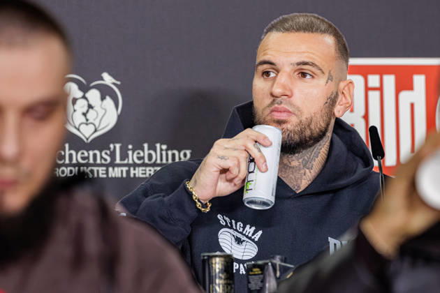 October 11, 2026, Essen: Diogo Sangre at the press conference for Fame Fighting 4 Celebrity Boxing at the Atlantic Hotel in Essen, North Rhine-Westphalia, Germany