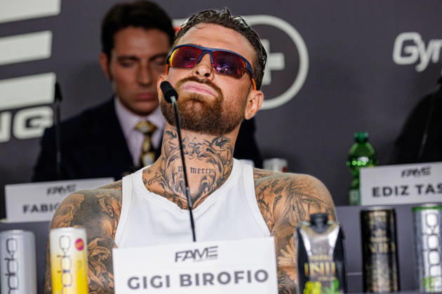 October 11, 2026, Essen: Luigi Gigi Birofio at the press conference for Fame Fighting 4 Celebrity Boxing at the Atlantic Hotel in Essen, North Rhine-Westphalia, Germany