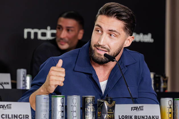 October 11, 2026: Essen—Lorik Bunjaku at the press conference for Fame Fighting 4 Celebrity Boxing at the Atlantic Hotel in Essen, North Rhine-Westphalia, Germany
