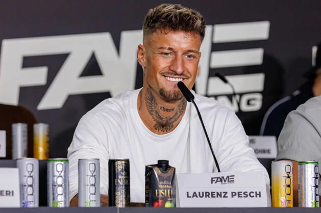 October 11, 2026, Essen: Laurenz Pesch at the press conference for Fame Fighting 4 Celebrity Boxing at the Atlantic Hotel in Essen, North Rhine-Westphalia, Germany