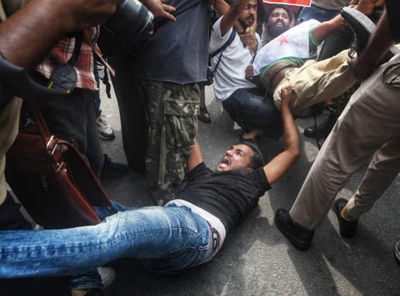 Workers of SFI, AISF and AIYF are being detained by Delhi Police while holding a protest against CEC Gyanesh Kumar at the Inner Circle of Connaught Place New Delhi, Oct 11 (ANI): Workers of SFI, AISF and AIYF are being detained by Delhi Police while holding a protest against CEC Gyanesh Kumar at the Inner Circle of Connaught Place, in New Delhi on Sunday. Delhi New Delhi India Copyright: xANIx ANI_20261011462