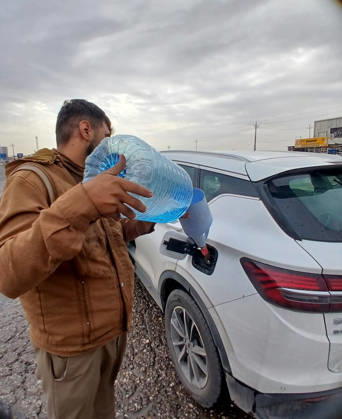 October 11, 2026, Erbil, Kurdistan Region, Iraq: Motorists wait in long queues at a petrol station in Erbil, capital of the Kurdistan Region, on October 11, 2026. Drivers in the region are facing severe fuel shortages and rising prices, forcing many to wait for hours twice a week. Due to the scarcity and high costs at official stations, residents increasingly turn to roadside vendors selling fuel in plastic containers, which are slightly cheaper, amid growing economic pressures. Erbil Iraq - ZUMAr205 20261011_zip_r205_004 Copyright: xSaburxRashidx