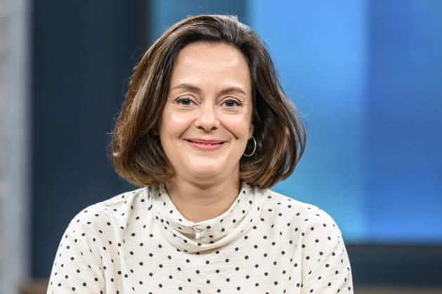 Pictured, from left: Julia Löhr, business correspondent, Frankfurter Allgemeine Zeitung, GER, Berlin, studio, guest on Caren Miosga’s Polittalk, TV show, Das Erste, broadcast from Studio 20 in Berlin-Adlershof, topic: How will the government get out of the crisis, Mr. Söder? October 11, 2026, Copyright: HMBxMedia UwexKoch