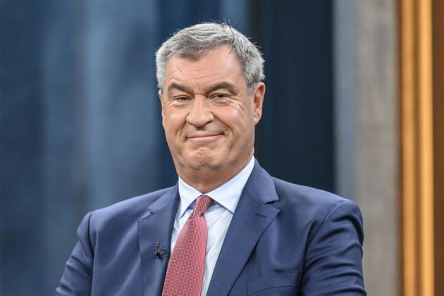 Pictured, from left: Markus Söder, Minister-President of Bavaria, CSU, GER; Berlin, studio; guest on Caren Miosga’s political talk show, TV program, Das Erste, from Studio 20 in Berlin-Adlershof, Topic: How will the government get out of the crisis, Mr. Söder, October 11, 2026, Copyright: HMBxMedia UwexKoch