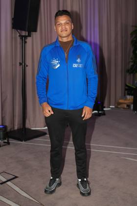 Fame Fighting 2026 Press Conference: Allen Bauer at the press conference for the fourth edition of Fame Fighting Celebrity Boxing on October 11, 2026, at the Atlantic Hotel in Essen, North Rhine-Westphalia