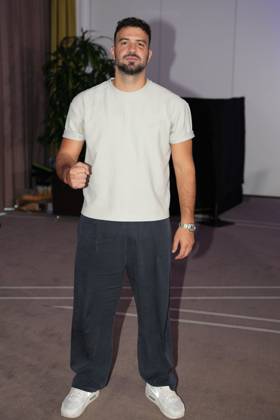 Fame Fighting 2026 Press Conference: Yasin Cilingir at the press conference for the fourth edition of Fame Fighting Celebrity Boxing on October 11, 2026, at the Atlantic Hotel in Essen, North Rhine-Westphalia