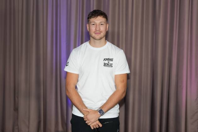 Fame Fighting 2026 Press Conference: Oliver Ginkel at the press conference for the fourth edition of Fame Fighting Celebrity Boxing on October 11, 2026, at the Atlantic Hotel in Essen, North Rhine-Westphalia