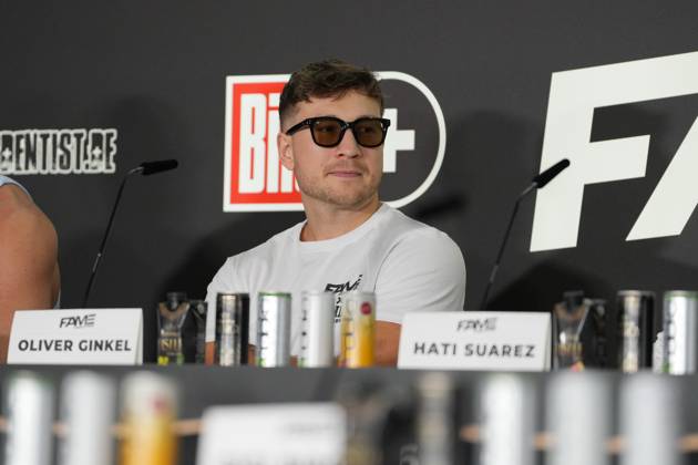 Fame Fighting 2026 Press Conference: Oliver Ginkel at the press conference for the fourth edition of Fame Fighting Celebrity Boxing on October 11, 2026, at the Atlantic Hotel in Essen, North Rhine-Westphalia