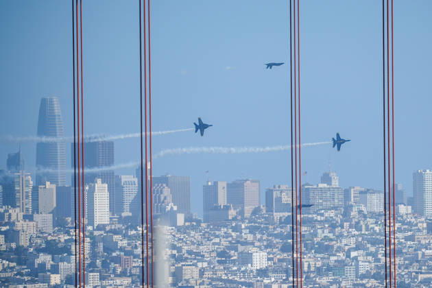 Fleet Week Air Show in San Francisco SAN FRANCISCO, CALIFORNIA - OCTOBER 11: US Navy Blue Angels fly over San Francisco Bay during the Fleet Week Air Show in San Francisco, California, United States on October 11, 2026. Tayfun Coskun Anadolu California United States. Editorial use only. Please get in touch for any other usage.  Copyright: x2026xAnadoluxTayfunxCoskunx