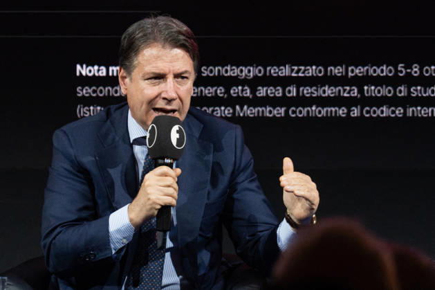 Giuseppe Conte During Rumore Festival 2026 - Rome Giuseppe Conte, leader of the Five Star Movement, participates in the Face-to-Face with Politicians panel at Fanpage.it’s Rumore Festival 2026 in Rome, Italy on October 11, 2026. Photo by Andrea Bracaglia ABACAPRESS.COM Rome Italy Italy  Copyright: xBracagliaxAndrea ABACAx