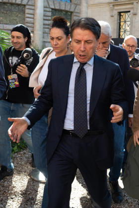 Giuseppe Conte During Rumore Festival 2026 - Rome Giuseppe Conte, leader of the Five Star Movement, participates in the Face-to-Face with Politicians panel at Fanpage.it’s Rumore Festival 2026 in Rome, Italy on October 11, 2026. Photo by Andrea Bracaglia ABACAPRESS.COM Rome Italy Italy  Copyright: xBracagliaxAndrea ABACAx