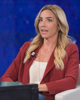 Photo by Mario Romano, IPP Milan, October 11, 2026. From the television show *Che Tempo Che Fa*: pictured is Silvia Salis, mayor of Genoa and a member of the Democratic Party (PD). Italy Photo Press World. Copyright *Che Tempo Che Fa*