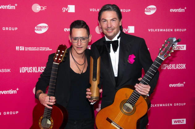 Alexander Kilian and Jan Pascal of Café del Mundo at the 2026 Opus Klassik Awards ceremony at the Konzerthaus am Gendarmenmarkt in Berlin, October 11, 2026 Foto:xC.xBehringx xFuturexImagex opus_6107