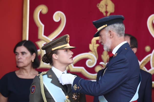October 12 Parade for Hispanic Heritage Day King Felipe VI and Princess Leonor during the solemn ceremony honoring the national flag and the military parade on October 12, Hispanic Heritage Day, in the Plaza de Cánovas del Castillo, on October 12, 2026, in Madrid, Spain. The events begin with the raising of the flag and are followed by a tribute to those who gave their lives for the country. Subsequently, the military air and ground parades begin. Approximately 4,400 members of the Armed Forces, the security forces, and various civilian public institutions are participating this year in the parade presided over by the King and Queen. The aerial parade featured 50 fighter, training, and transport aircraft, as well as around 30 helicopters.  Copyright: xEduardoxParrax 7840573