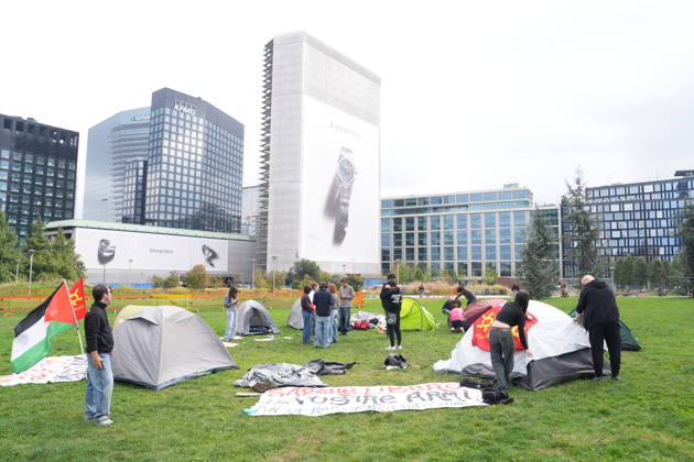 RECORD DATE NOT STATED IPA89591495 - Milan, October 12, 2026: Tents at the Biblioteca degli Alberi: University students from the Unione degli Universitari (UDU) are camping out to protest the high cost of living and skyrocketing rents  Copyright: xx xDuilioxPiaggesix IPA89591495.jpeg