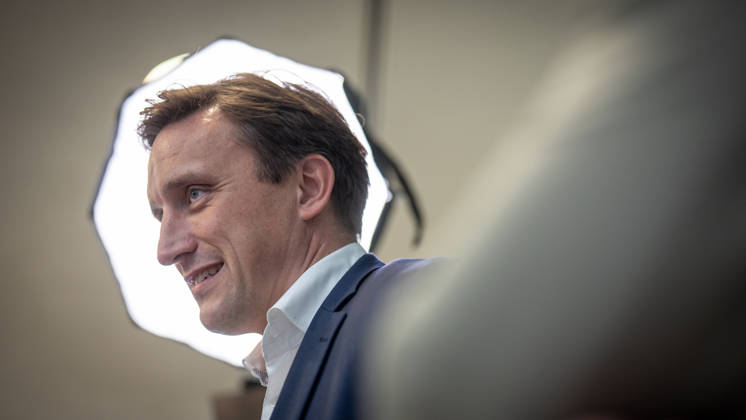 Sebastian Lechner, State Chairman of the CDU in Lower Saxony, speaking with journalists at the Konrad Adenauer House on the sidelines of the CDU Germany Executive Committee retreat in Berlin, October 2026, Berlin, Germany, Konrad Adenauer House
