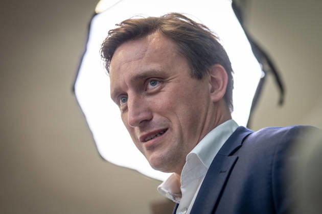Sebastian Lechner, State Chairman of the CDU in Lower Saxony, speaking with journalists at the Konrad Adenauer House on the sidelines of the CDU Germany Executive Committee retreat in Berlin, October 2026, Berlin, Germany, Konrad Adenauer House