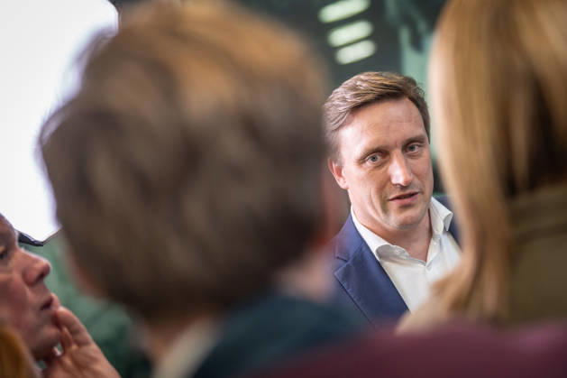 Sebastian Lechner, State Chairman of the CDU in Lower Saxony, speaking with journalists at the Konrad Adenauer House on the sidelines of the CDU Germany Executive Committee retreat in Berlin, October 2026, Berlin, Germany, Konrad Adenauer House