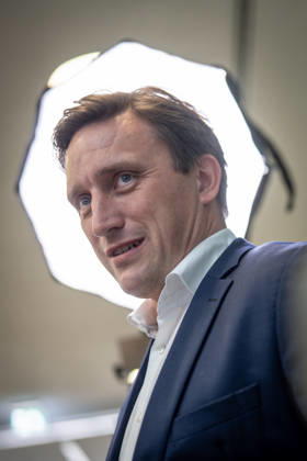 Sebastian Lechner, State Chairman of the CDU in Lower Saxony, speaking with journalists at the Konrad Adenauer House on the sidelines of the CDU Germany Executive Committee retreat in Berlin, October 2026, Berlin, Germany, Konrad Adenauer House