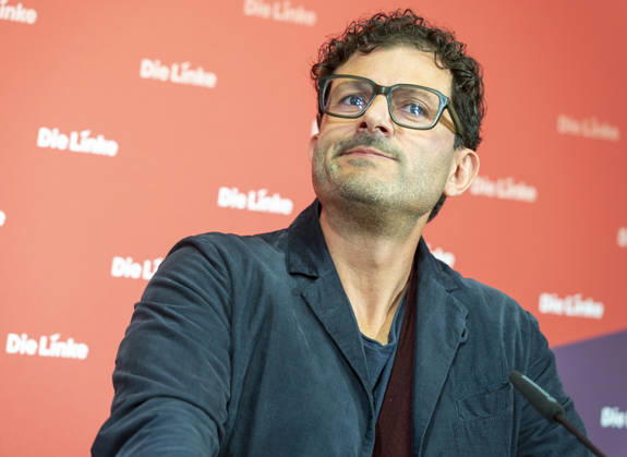 Luigi Pantisano EUR, Germany, Berlin, October 12, 2026 Press conference by Luigi Pantisano, chairman of the Die Linke party, at the Karl Liebknecht House on current issues
