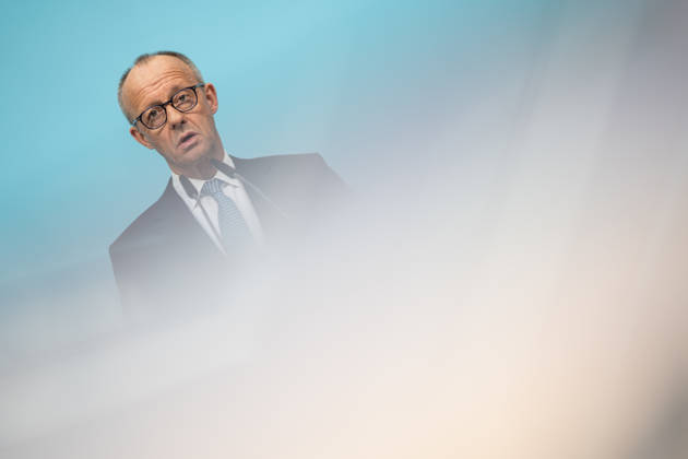 Chancellor Friedrich Merz at the closing press conference of the CDU Germany Executive Committee retreat in Berlin, October 2026, Berlin, Berlin, Germany, Konrad Adenauer House