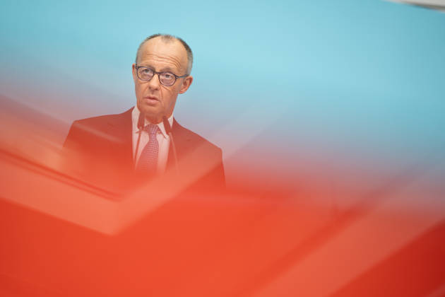 Chancellor Friedrich Merz at the closing press conference of the CDU Germany Executive Committee retreat in Berlin, October 2026, Berlin, Berlin, Germany, Konrad Adenauer House