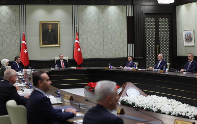 Turkish President Erdogan chairs the cabinet meeting in Ankara ANKARA, TURKIYE - OCTOBER 12: (----EDITORIAL USE ONLY - MANDATORY CREDIT - TURKISH PRESIDENCY MUSTAFA KAMACI HANDOUT - NO MARKETING NO ADVERTISING CAMPAIGNS - DISTRIBUTED AS A SERVICE TO CLIENTS----) Turkish President Recep Tayyip Erdogan chairs the cabinet meeting at the Presidential Complex in Ankara, Turkiye on October 12, 2026. Turkish Presidency Mustafa Kamaci Anadolu Ankara Turkey. Editorial use only. Please get in touch for any other usage.  Copyright: x2026xAnadoluxTurkishxPresidency MustafaxKamacix