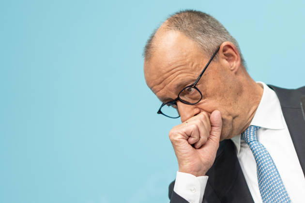 Chancellor Friedrich Merz at the closing press conference of the CDU Germany Executive Committee Retreat in Berlin, October 2026, Berlin, Berlin, Germany, Konrad Adenauer House